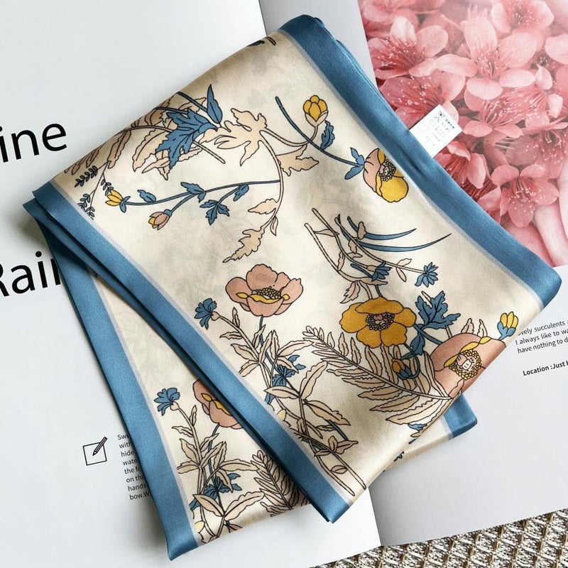 FONYVE Silk Head Scarf for Hair Fashion Headwrap for Women Lightweight Neck Tie - Image 1